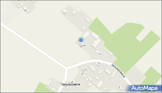 Januszowice, Januszowice, 12, mapa Januszowice