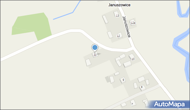 Januszowice, Januszowice, 11, mapa Januszowice