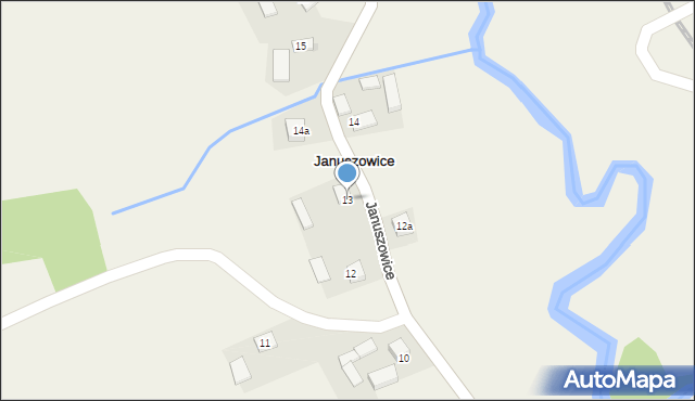 Januszowice, Januszowice, 13, mapa Januszowice