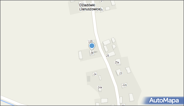 Januszowice, Januszowice, 26, mapa Januszowice