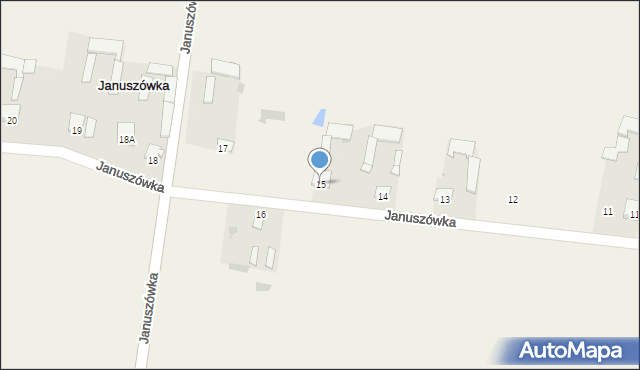 Januszówka, Januszówka, 15, mapa Januszówka