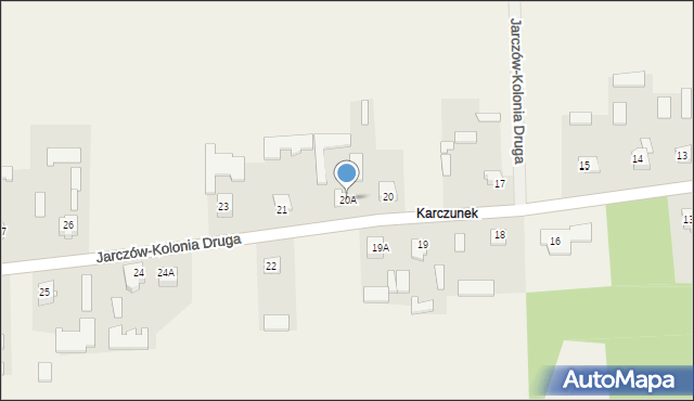 Jarczów-Kolonia Druga, Jarczów-Kolonia Druga, 20A, mapa Jarczów-Kolonia Druga
