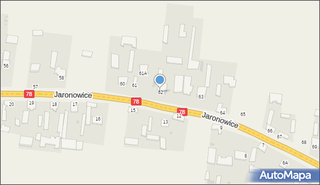 Jaronowice, Jaronowice, 62, mapa Jaronowice