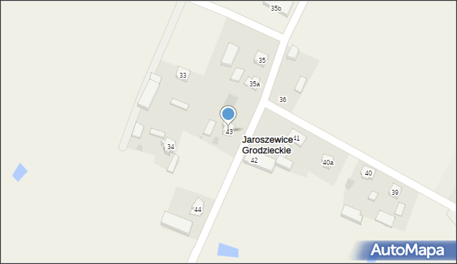 Jaroszewice Grodzieckie, Jaroszewice Grodzieckie, 43, mapa Jaroszewice Grodzieckie