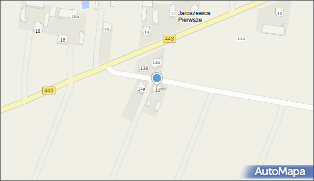 Jaroszewice Rychwalskie, Jaroszewice Rychwalskie, 14, mapa Jaroszewice Rychwalskie