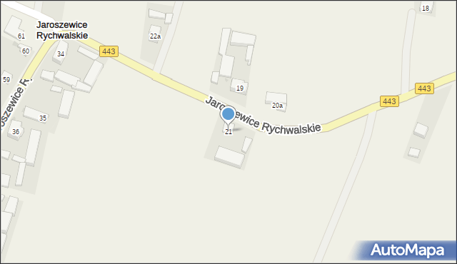 Jaroszewice Rychwalskie, Jaroszewice Rychwalskie, 21, mapa Jaroszewice Rychwalskie