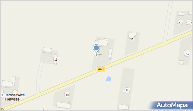 Jaroszewice Rychwalskie, Jaroszewice Rychwalskie, 9, mapa Jaroszewice Rychwalskie