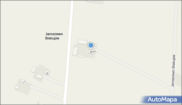 Jaroszewo Biskupie, Jaroszewo Biskupie, 15, mapa Jaroszewo Biskupie