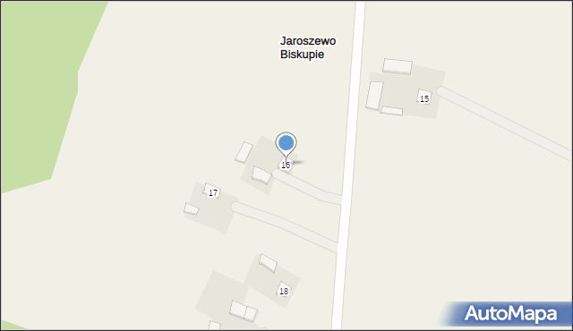 Jaroszewo Biskupie, Jaroszewo Biskupie, 16, mapa Jaroszewo Biskupie