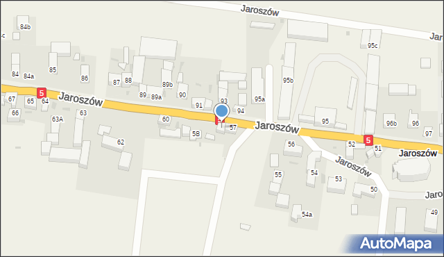 Jaroszów, Jaroszów, 57a, mapa Jaroszów