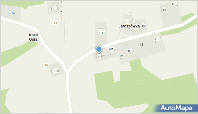 Jaroszówka, Jaroszówka, 21, mapa Jaroszówka