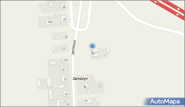 Jaroszyn, Jaroszyn, 59, mapa Jaroszyn