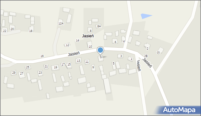 Jasień, Jasień, 7, mapa Jasień