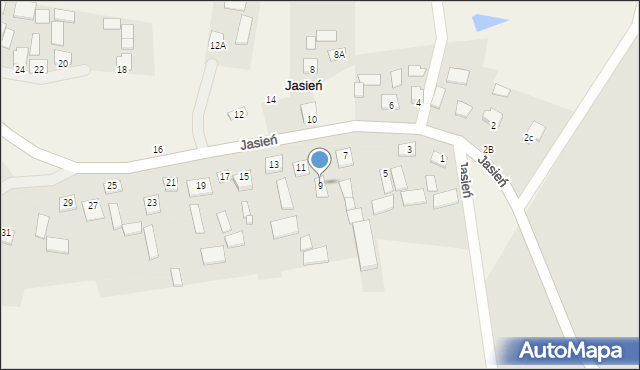 Jasień, Jasień, 9, mapa Jasień