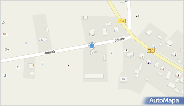 Jasień, Jasień, 3, mapa Jasień