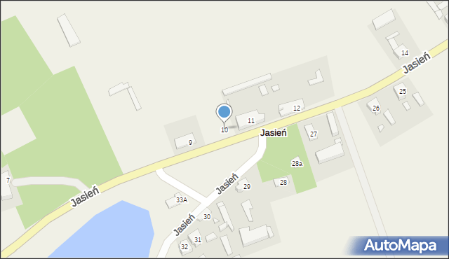 Jasień, Jasień, 10, mapa Jasień