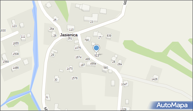 Jasienica, Jasienica, 513, mapa Jasienica