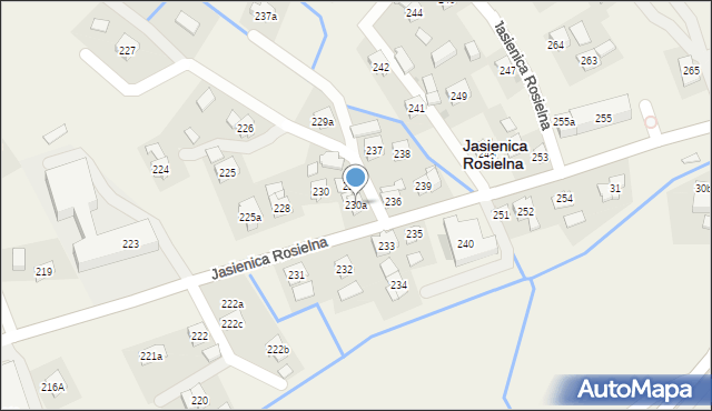 Jasienica Rosielna, Jasienica Rosielna, 230a, mapa Jasienica Rosielna