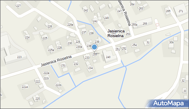 Jasienica Rosielna, Jasienica Rosielna, 235, mapa Jasienica Rosielna