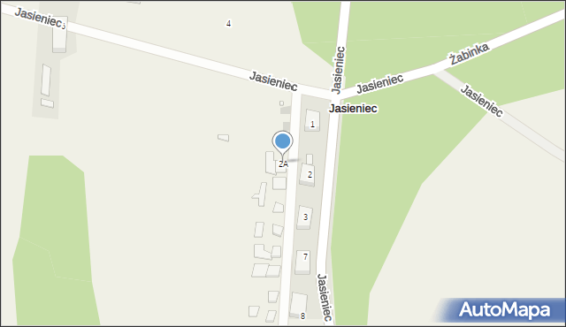 Jasieniec, Jasieniec, 2A, mapa Jasieniec