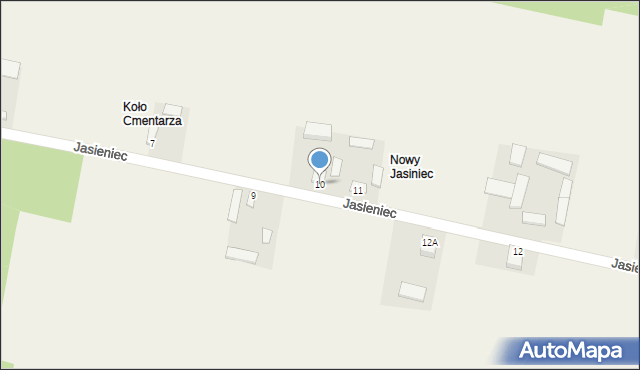 Jasieniec, Jasieniec, 10, mapa Jasieniec