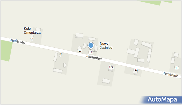 Jasieniec, Jasieniec, 11, mapa Jasieniec