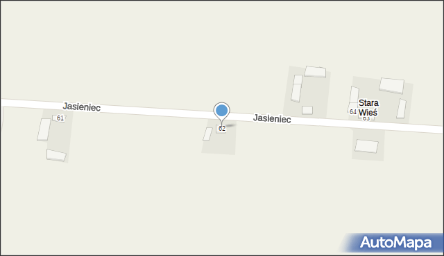 Jasieniec, Jasieniec, 62, mapa Jasieniec