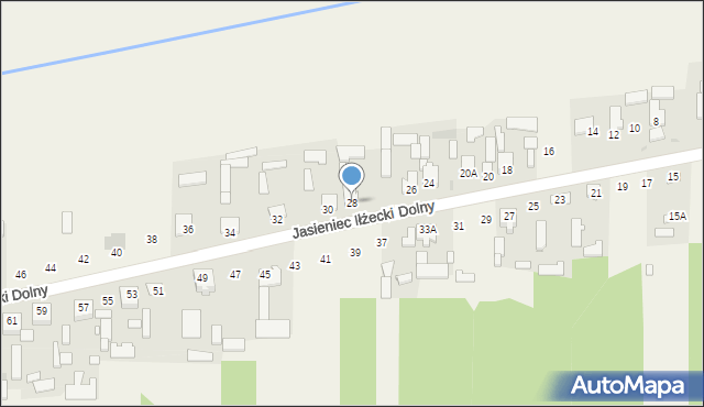 Jasieniec Iłżecki Dolny, Jasieniec Iłżecki Dolny, 28, mapa Jasieniec Iłżecki Dolny
