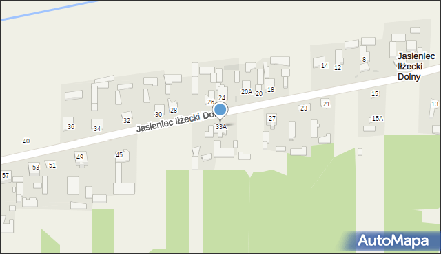 Jasieniec Iłżecki Dolny, Jasieniec Iłżecki Dolny, 33A, mapa Jasieniec Iłżecki Dolny