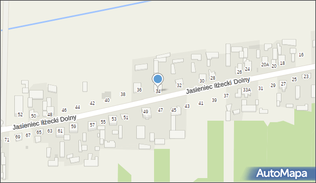 Jasieniec Iłżecki Dolny, Jasieniec Iłżecki Dolny, 34, mapa Jasieniec Iłżecki Dolny