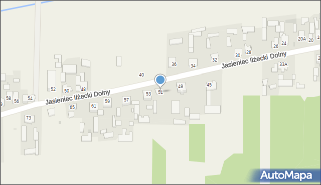 Jasieniec Iłżecki Dolny, Jasieniec Iłżecki Dolny, 51, mapa Jasieniec Iłżecki Dolny
