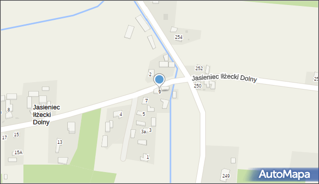 Jasieniec Iłżecki Dolny, Jasieniec Iłżecki Dolny, 9, mapa Jasieniec Iłżecki Dolny