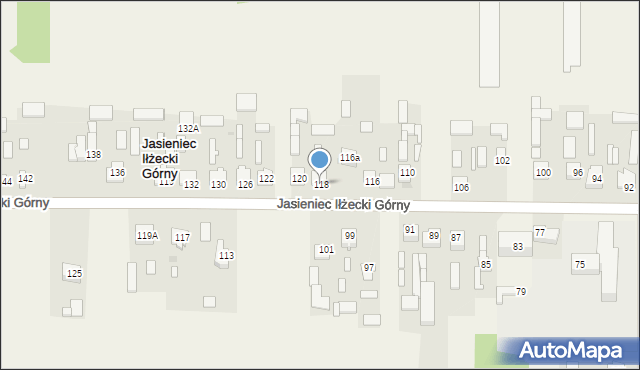 Jasieniec Iłżecki Górny, Jasieniec Iłżecki Górny, 118, mapa Jasieniec Iłżecki Górny