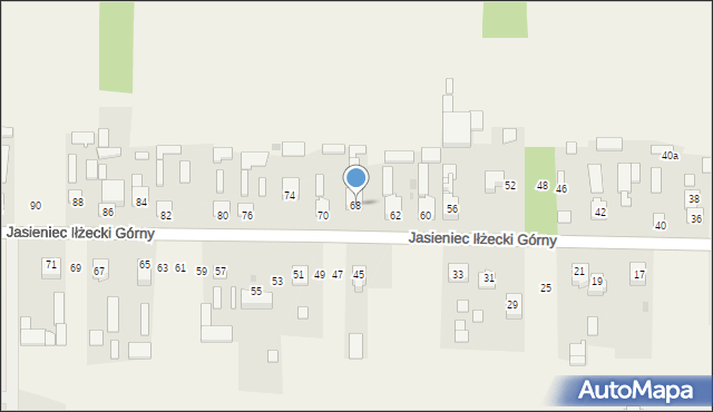 Jasieniec Iłżecki Górny, Jasieniec Iłżecki Górny, 68, mapa Jasieniec Iłżecki Górny