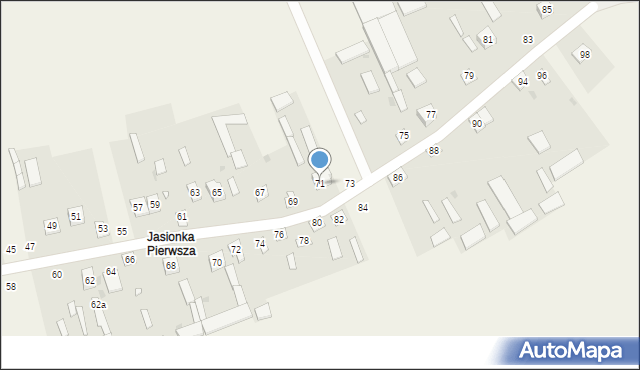 Jasionka, Jasionka, 71, mapa Jasionka