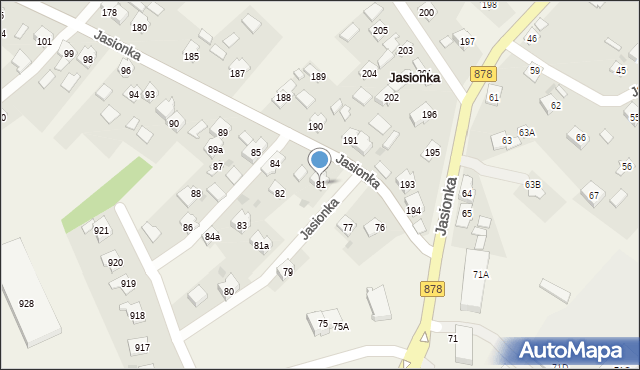 Jasionka, Jasionka, 81, mapa Jasionka