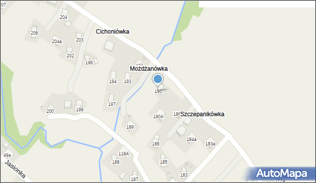Jasionka, Jasionka, 190, mapa Jasionka