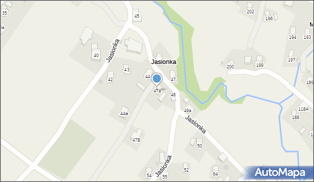 Jasionka, Jasionka, 47a, mapa Jasionka