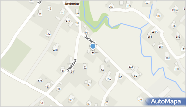 Jasionka, Jasionka, 50, mapa Jasionka