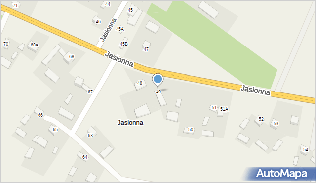 Jasionna, Jasionna, 49, mapa Jasionna