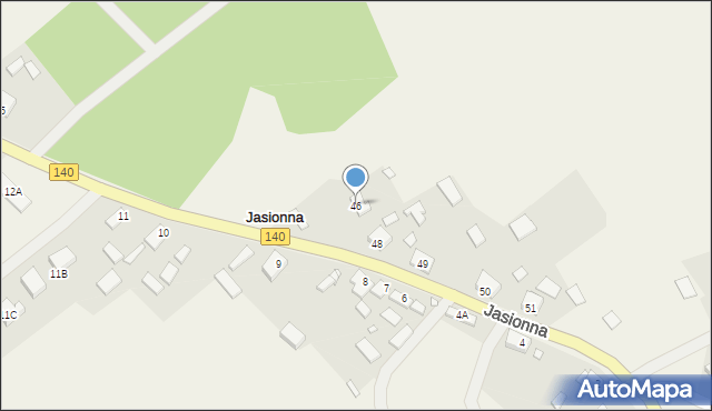 Jasionna, Jasionna, 46, mapa Jasionna