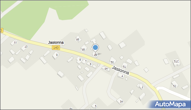 Jasionna, Jasionna, 49, mapa Jasionna