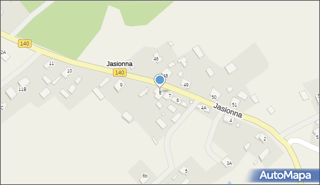 Jasionna, Jasionna, 8, mapa Jasionna