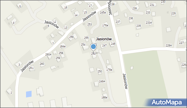 Jasionów, Jasionów, 251, mapa Jasionów