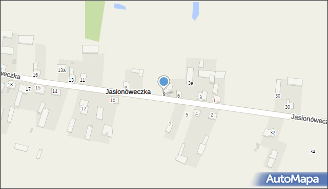 Jasionóweczka, Jasionóweczka, 8, mapa Jasionóweczka