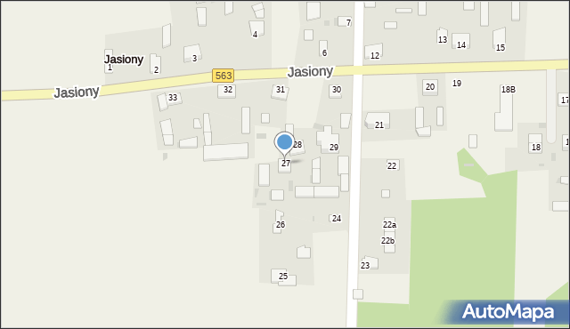 Jasiony, Jasiony, 27, mapa Jasiony