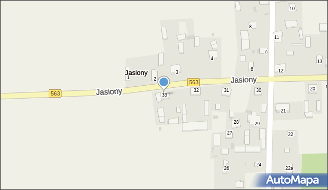 Jasiony, Jasiony, 33, mapa Jasiony