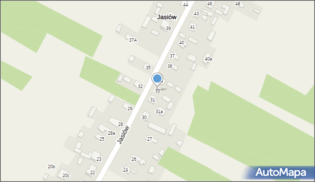 Jasiów, Jasiów, 33, mapa Jasiów