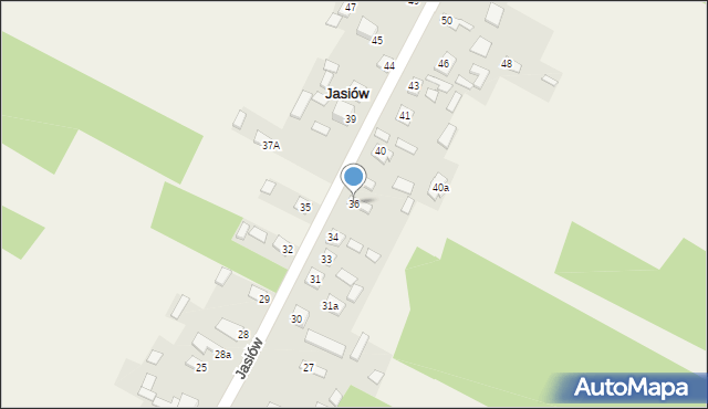 Jasiów, Jasiów, 36, mapa Jasiów