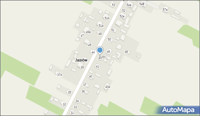 Jasiów, Jasiów, 43, mapa Jasiów